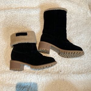 Black suede boots